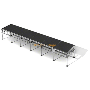 Professional 4x4ft Portable Stage System 7.32x1.22m Adjustable Height Runway