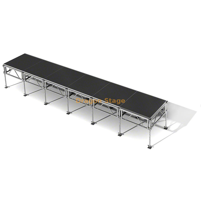Professional 4x4ft Portable Stage System 7.32x1.22m Adjustable Height Runway