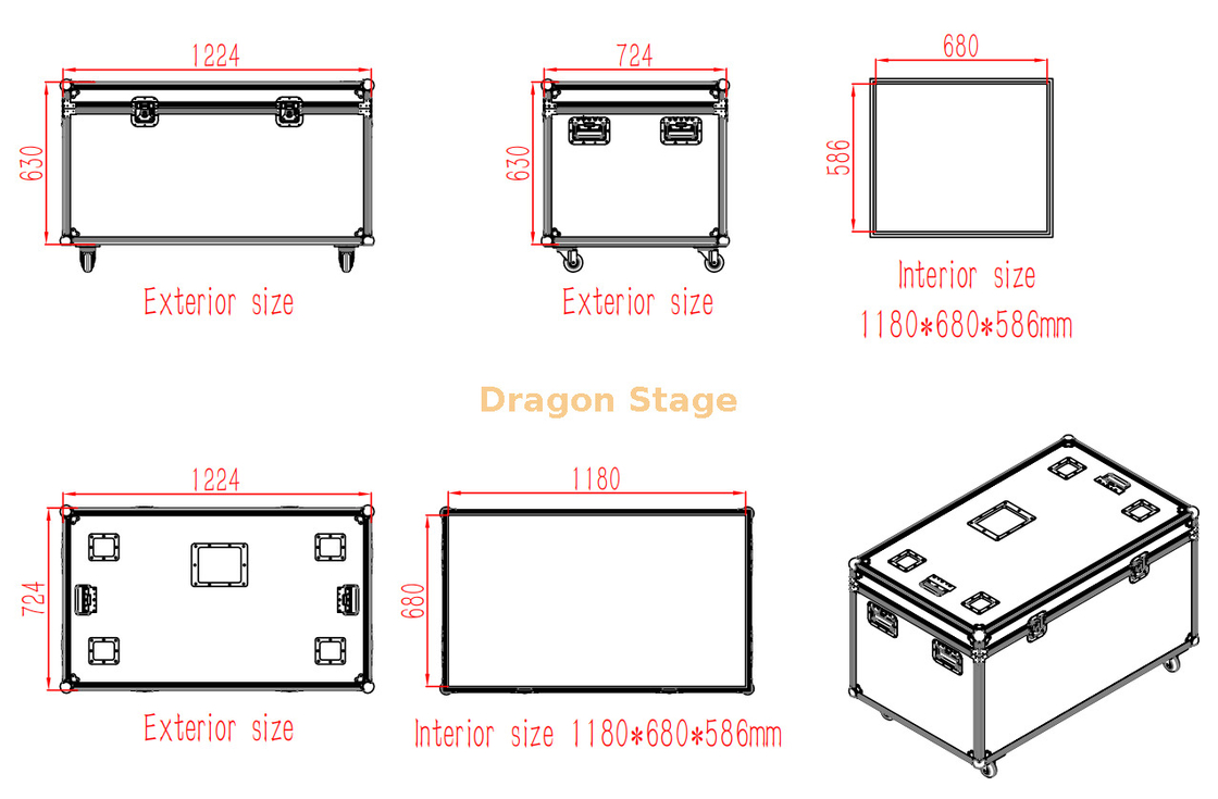 Custom Large Aluminium Flight Case with Foam 1.2x0.7x0.7m