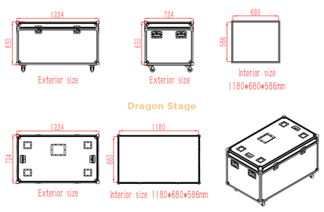 Custom Large Aluminium Flight Case with Foam 1.2x0.7x0.7m