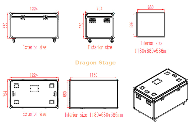 Custom Large Aluminium Flight Case with Foam 1.2x0.7x0.7m