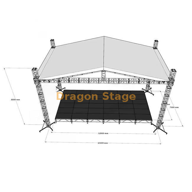 13x7x8m Peak Roof Truss System (8m Height, Aluminum Spigot Truss)