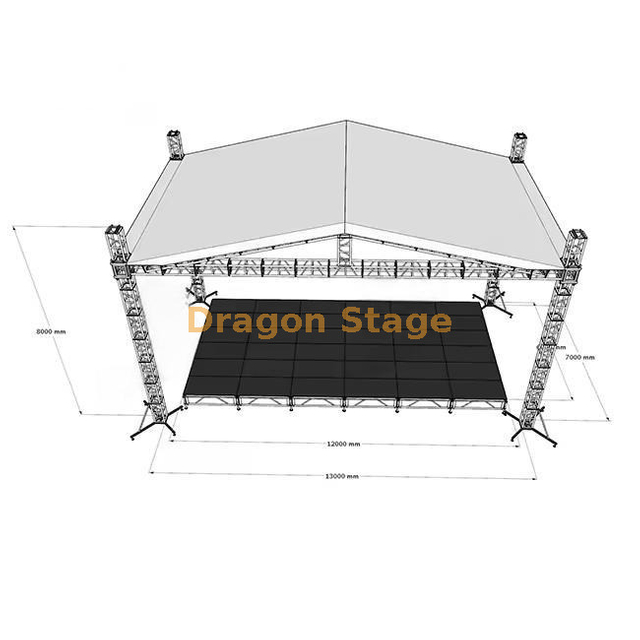 13x7x8m Peak Roof Truss System (8m Height, Aluminum Spigot Truss)
