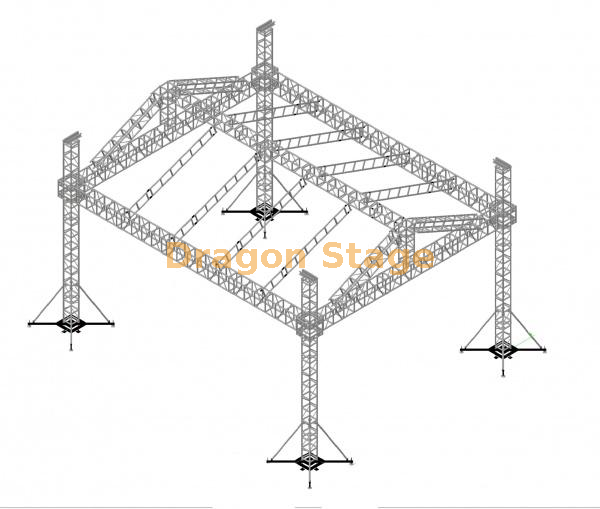 15x9x7m Aluminum Saddle Roof Stage Truss System