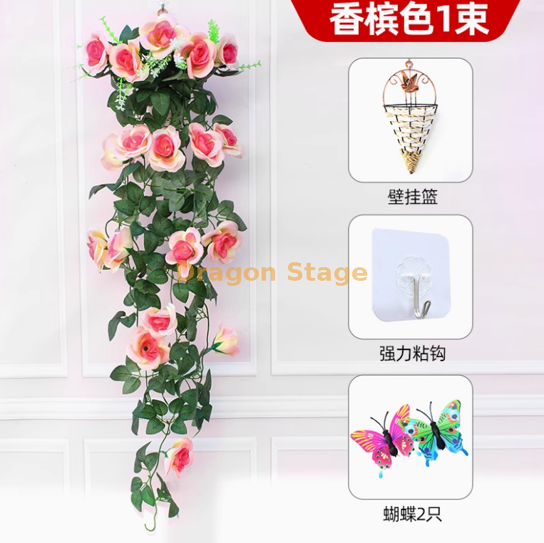 香槟 1玫瑰送花篮粘钩