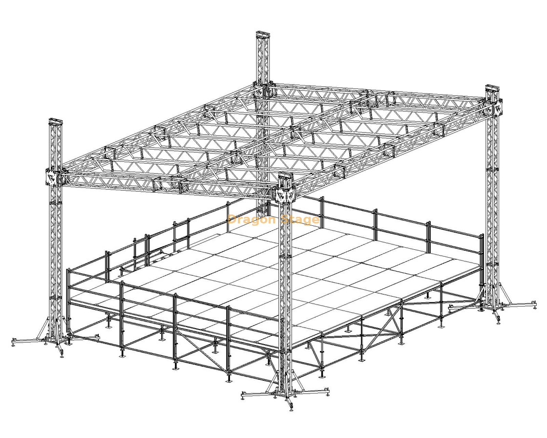 24x24ft Flat Roof Aluminum Truss System with 20ft Towers