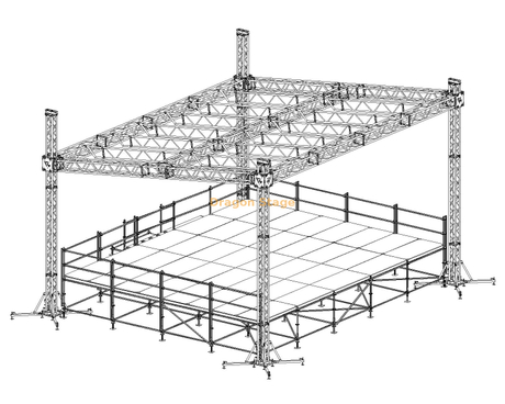 24x24x20ft Flat Roof Aluminum Truss System with 20ft Towers