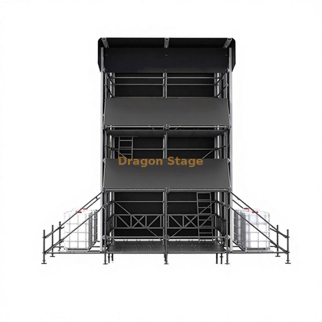 4x4x6m Multi-Level Hybrid Ringlock FOH Control Tower with Aluminum Roof Frame