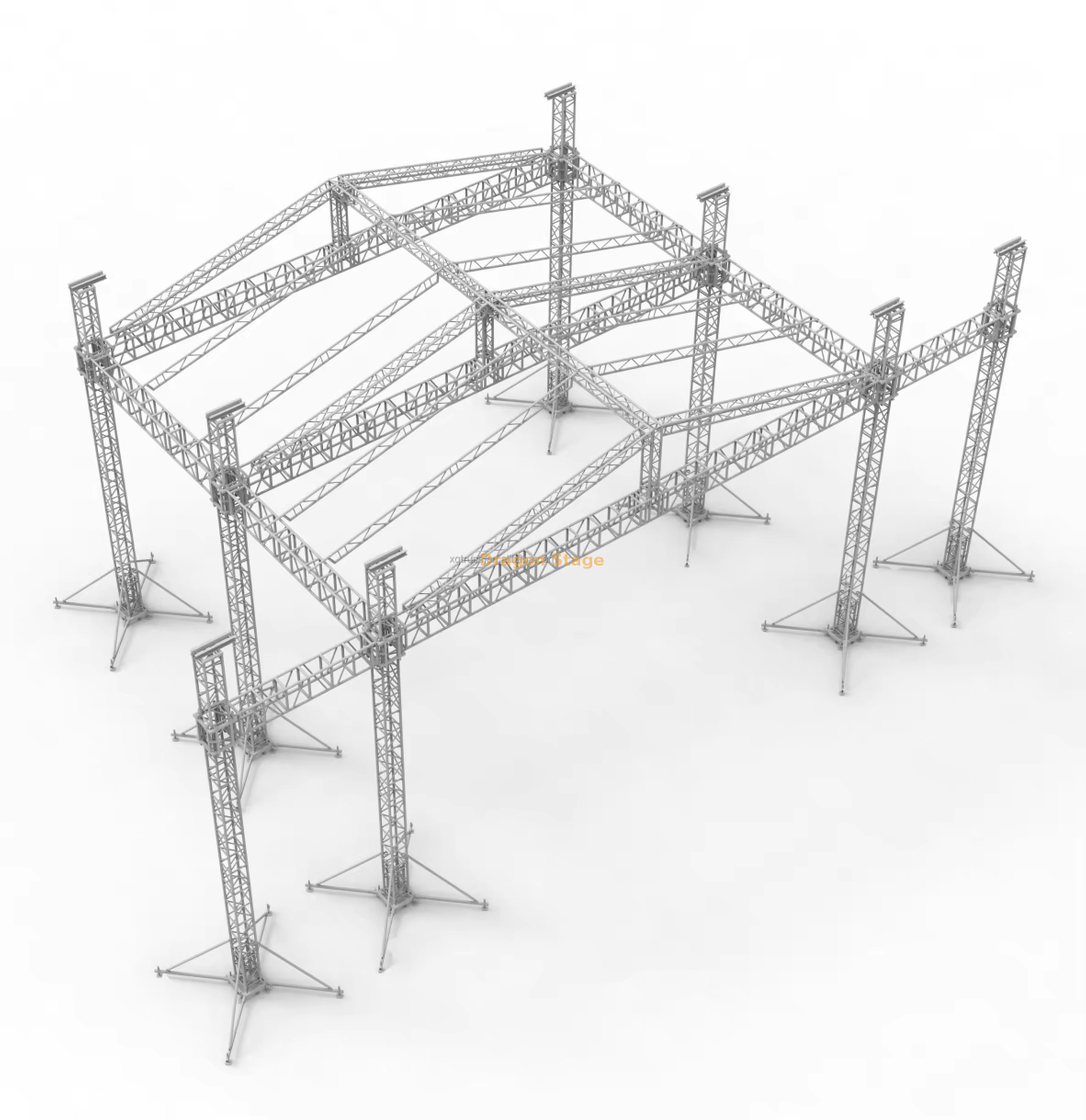 Aluminum Pitched Roof Truss for Concert Event 60x50x30ft 
