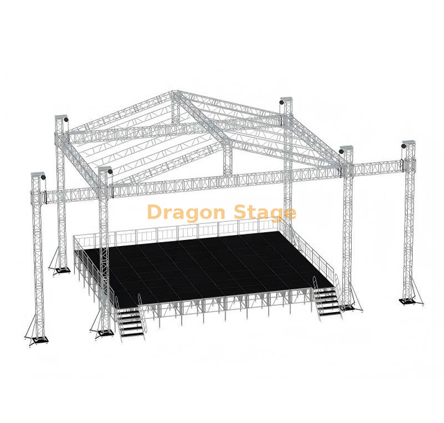 Line Array Stage Speaker Roof Trusses for Sale Outdoor Aluminum Hanger Speaker Truss System for Event 10x6m 