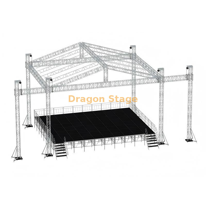 Line Array Stage Speaker Roof Trusses for Sale Outdoor Aluminum Hanger Speaker Truss System for Event 10x6m 
