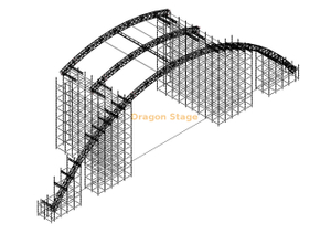 Custom Layher Truss with Curve Truss for Outdoor Concert