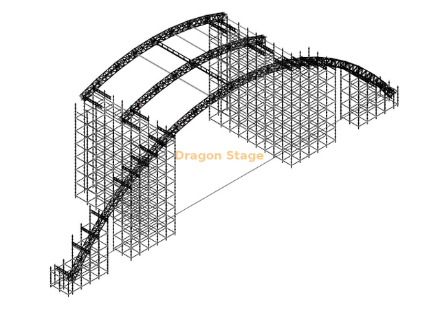 Custom Layher Truss with Curve Truss for Outdoor Concert