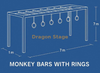 Ninja Physical Trainning Set Monkey Bars with Rings