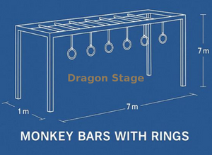 Ninja Physical Trainning Set Monkey Bars with Rings