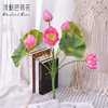 Simulated lotus, lotus canopy, lotus leaves, lotus flowers for Buddha, placed in the living room, artificial flower pool, light pink lotus bouquet