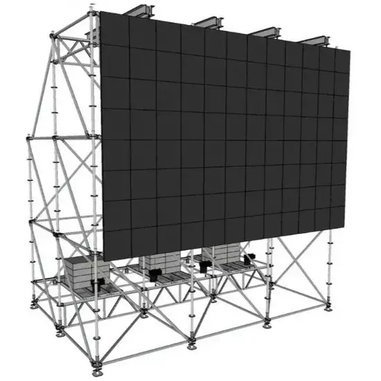 6x4x6m Ringlock System for 6x4m LED Screen with 4 Top Sections and 3 Water Ballasts
