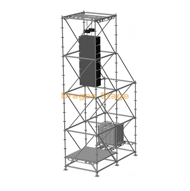 2x4x8m Ringlock Line Array Hanging Tower System with Auxiliary Ballast Tower
