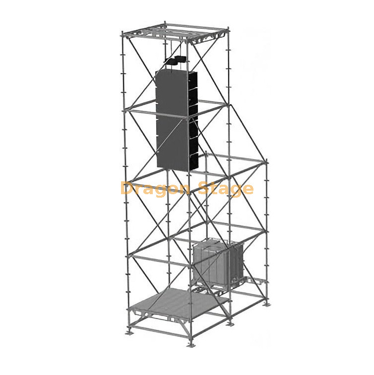 2x4x8m Ringlock Line Array Hanging Tower System with Auxiliary Ballast Tower