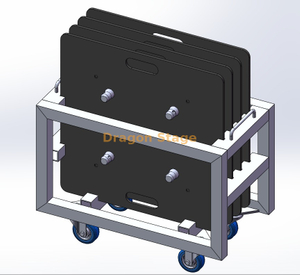 Truss Base Plate Transport Cart for 4 × 600mm Bases (Mobile Dolly Trolley)