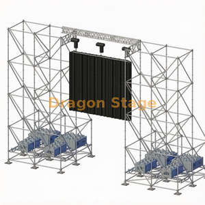 Twin Ringlock LED Hanging Tower System with 6m 400mm Truss and Ballast Base