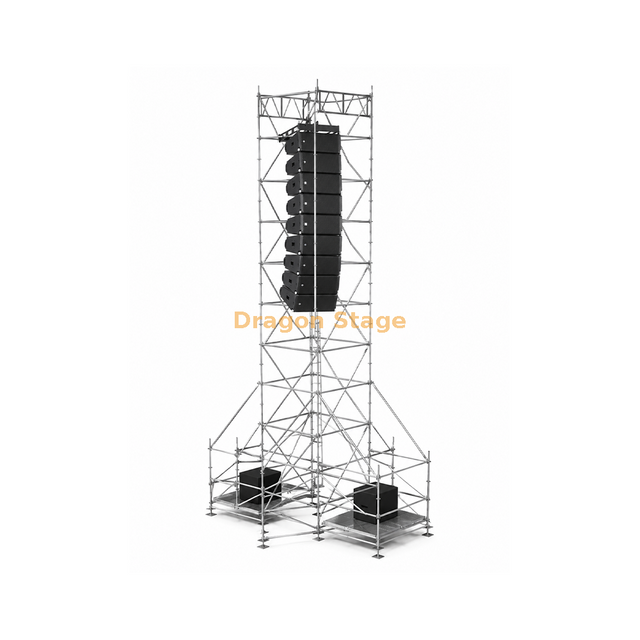 2x2x11m Ringlock Line Array Hanging Tower with Dual Ballast Platforms