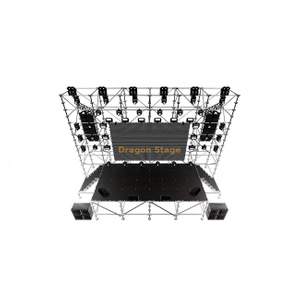 12x2x10m Ringlock LED Background Structure with 8x4x2m Ringlock Stage and 2 Stairs