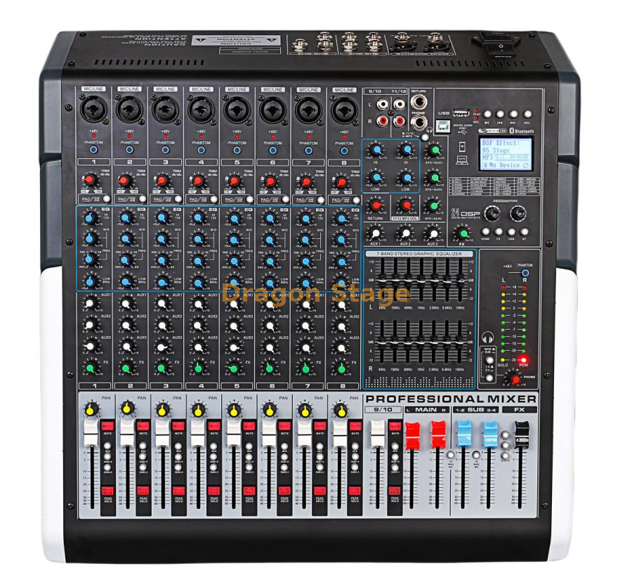 HTS10 8 Channel Professional Audio Mixer with DSP Effects