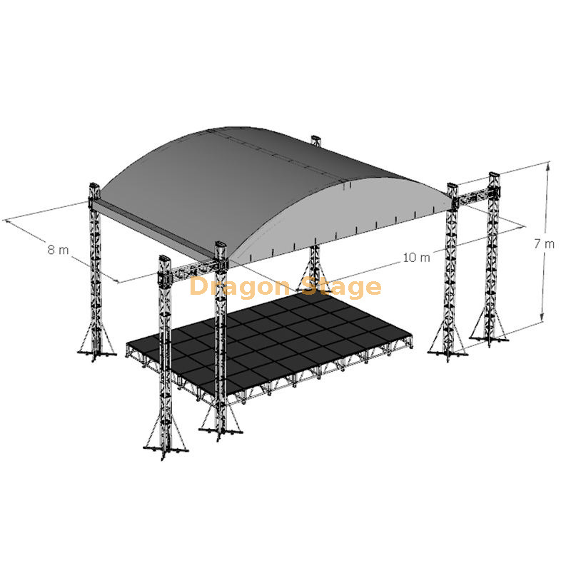 Concert Stage Curve Roof Truss 10x8x7m