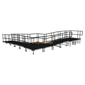 7.40x8.26m L-Shaped Modular Aluminum Backstage Flight Case Loading Ramp for Concert Stages