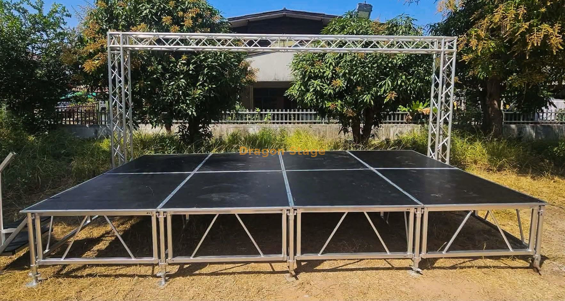 Concert Custom Adjustable Portable Stage 4.88x4.88m Height 0.6-1m