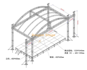 Arch Stage Roof Truss System 15x8x9m
