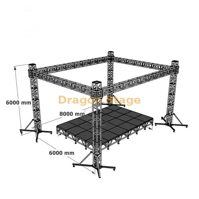 African Aluminum Standard Stage Truss for Open Air Crusade 8x6x6m (3)