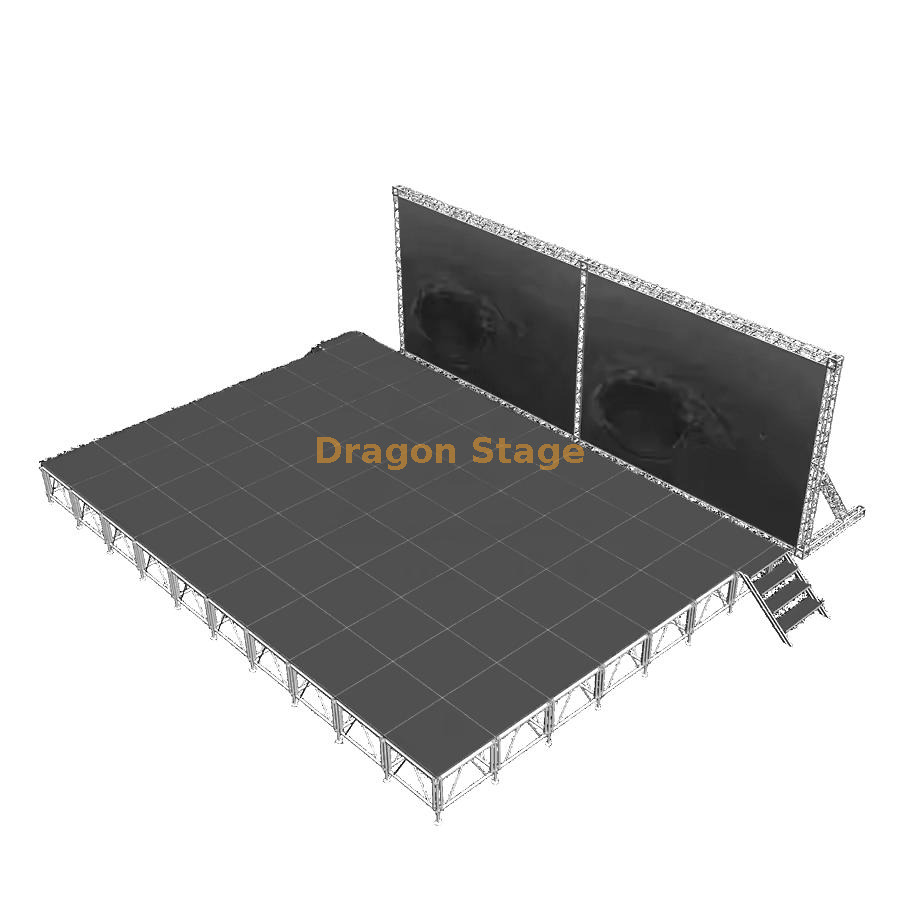 Aluminum Modular Performance Plywood Water Resistant Platform 12.2x8.54m