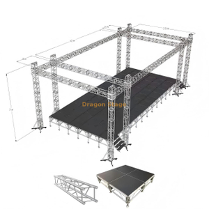 12x7x7m Aluminum Outdoor Event Stage Truss System with PA & LED Wings