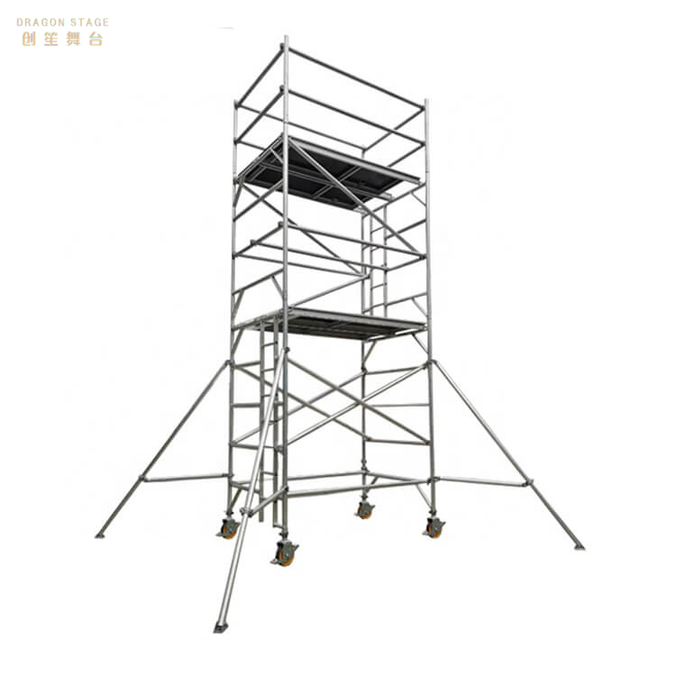 Frame construction feet, with climbing ladder