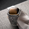 Designer Cheap Replica Imitation Turkish Tiger Eye Stone Stainless Ring Jewelry 