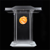 Logo Custom Free Modern Design Clear Acrylic Podium Pulpit Lectern Lucite Lectern Plexiglass Church Pulpits