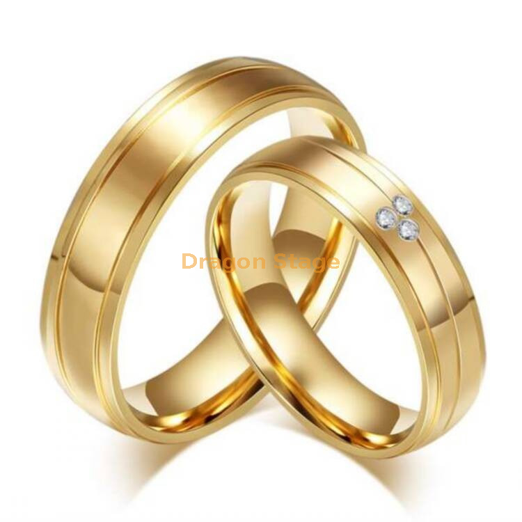 Wholesale 3pcs Ladies Wedding Engagement Rings Set For Couples Lover's 24k  gold plated Jewelry Bridal Wedding Rings Women - AliExpress