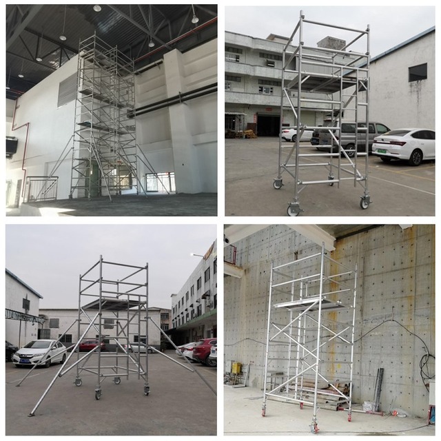 Best Price TUV Certified Double Width Aluminum Mobile Scaffold for Exterior Wine Cellor