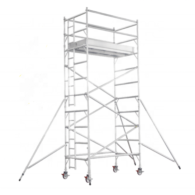 Manufacturer aluminum 6061-T6 portable scaffolding with wheels for end user
