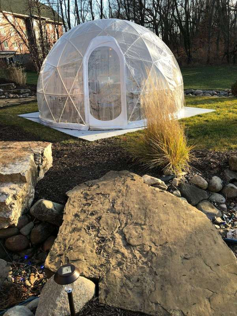 Winter outdoor dome house waterproof PVC cover geodesic glamping dome tent