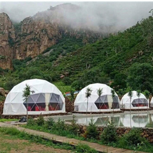 6m Diameter Outdoor Hotel Dome House Glamping Geodesic Dome Tent With PVC Roof Cover