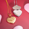 Personalized Custom Gold Plated Heart Locket Message Envelope Pendant Necklace