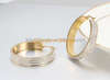 Big round clear crystal gold earrings stud, gold diamond hoop huggie earrings