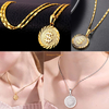 Hip Hop Dollar Coin Necklace Jewelry Stainless Steel Gold Plated Dollar Sign Necklace