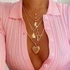 Fashion Statement Women Men Multi Layered Heart Necklace Jewelry Custom Maple Leaf Gold Cross Pendant Egypt Necklace