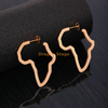 wholesale statement hoop exaggerate custom stainless steel women double congo 11cm girl african gold africa map earrings