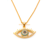 crystal boho jewellery copper statement blue evil eye pendant necklace