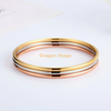 wholesale diy bangles jewelry women custom 3mm silver rose gold plated stainless steel bracelet bangles